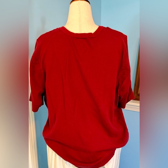 CJ Banks Red Short Sleeved Sweater Catdigan - Picture 3 of 16